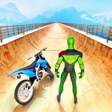 Superhero Bike Stunt GT Racing - Mega Ramp Games